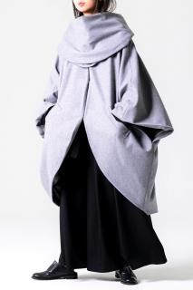 BISHOOL  "" Melton Unbound Haori Coat smoke