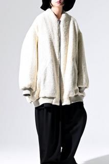 BISHOOL  "" Tweed Oversized Padded Blouson ecru