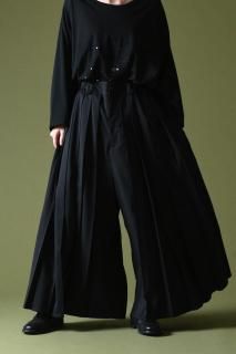 BISHOOL  Wool Gabardine Wide Pleats  Pants