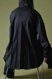 BISHOOL Wool Gabardine  Shirt black