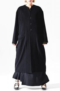 BISHOOL Angora Wool 3 Button Long Coat