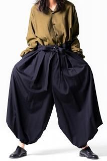 BISHOOL Wool Gabardine KIMONO Balloon Pants 