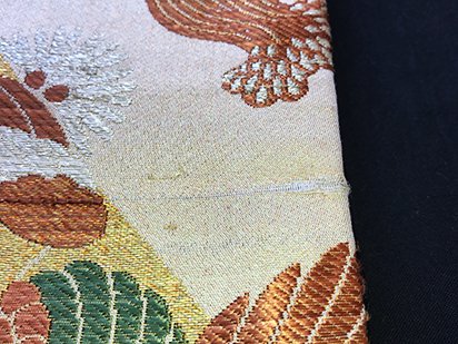 正絹 丸帯 (32/405) 鶴 松 菊 吉祥紋様 アンティーク - ふだんきもの杏
