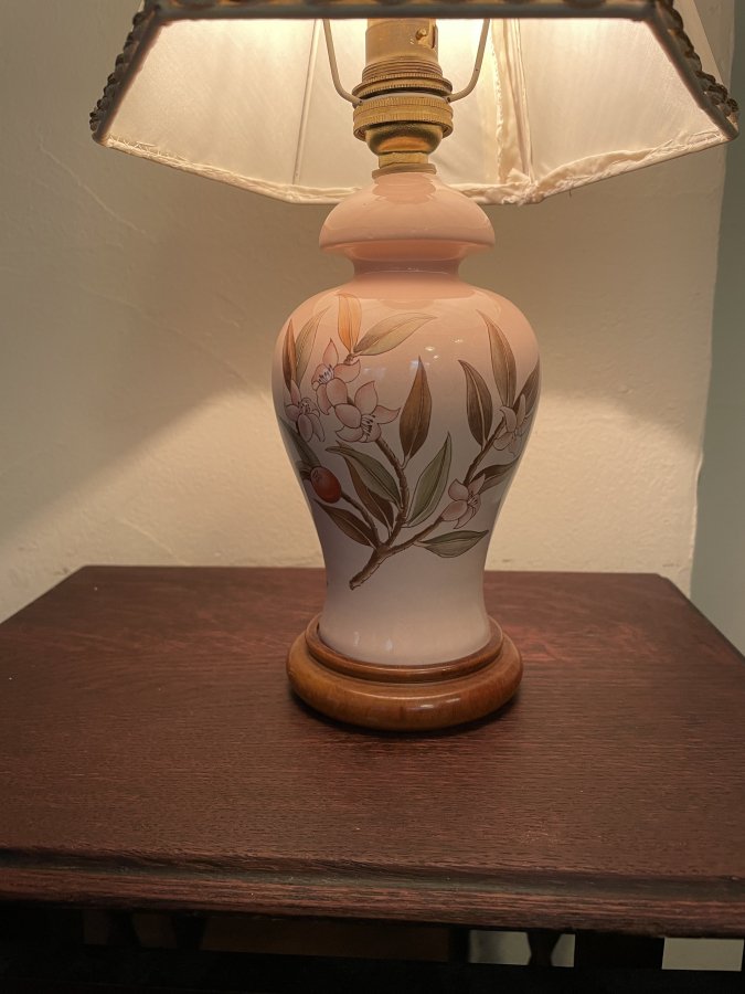 昭和レトロ オリエンタル工芸 貫入 陶器製 フロアライト シェード 