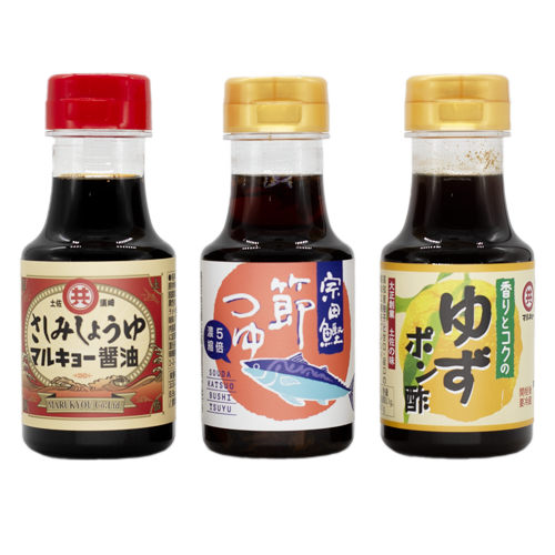 おすすめ3種類セット（さしみ醤油・節つゆ・柚子ポン酢　各150mlPET）