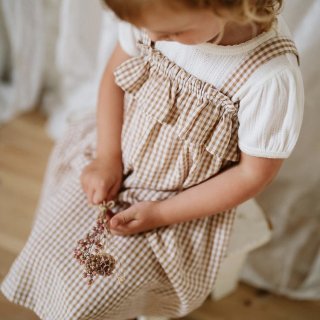 <img class='new_mark_img1' src='https://img.shop-pro.jp/img/new/icons20.gif' style='border:none;display:inline;margin:0px;padding:0px;width:auto;' />Last1! littlecottonclothes marie frill dress caramel seer sucker gingham 70%off