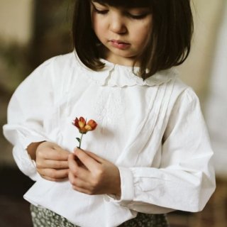 littlecottonclothes embroidered wendy blouse off white