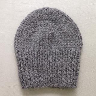 matao   baby alpaca knit cap grey