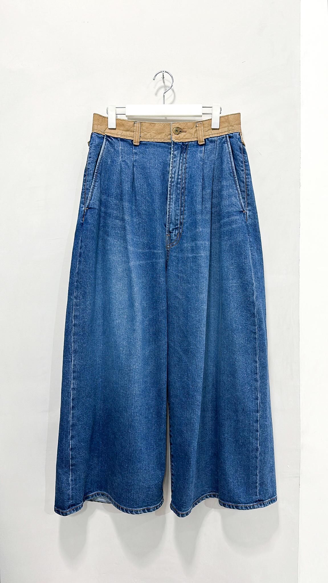 Paper Patch : DENIM WIDE PANTS 