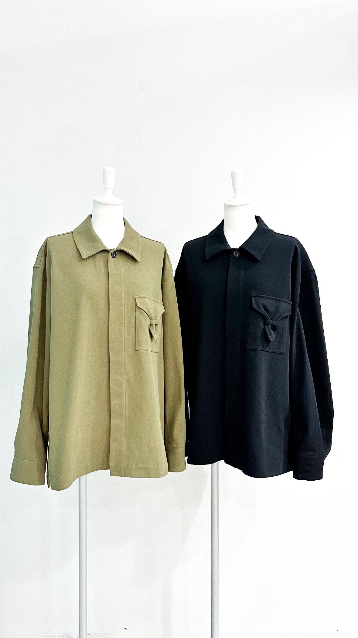 gathered flap pocket work shirts