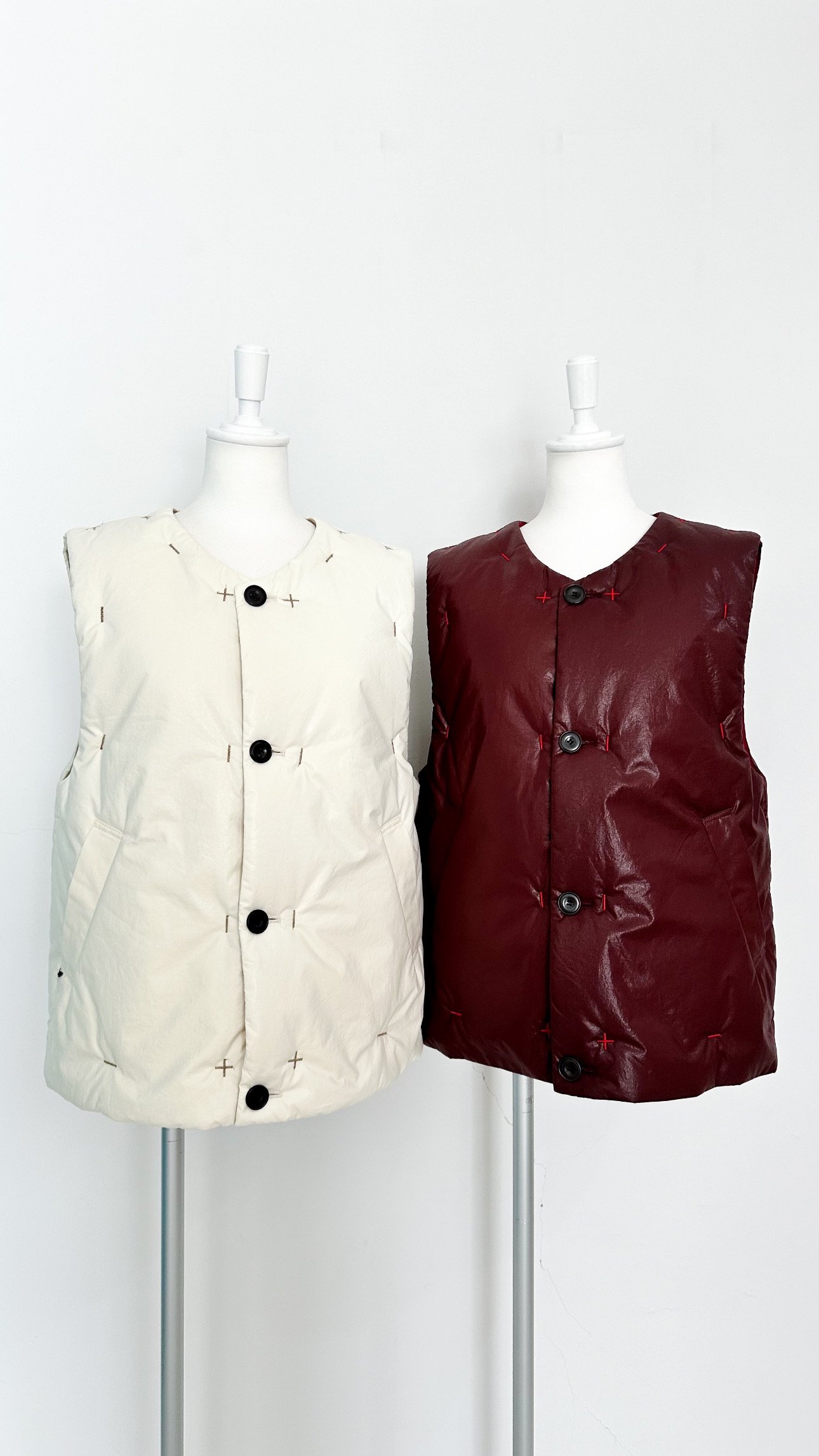 padded glossy vest