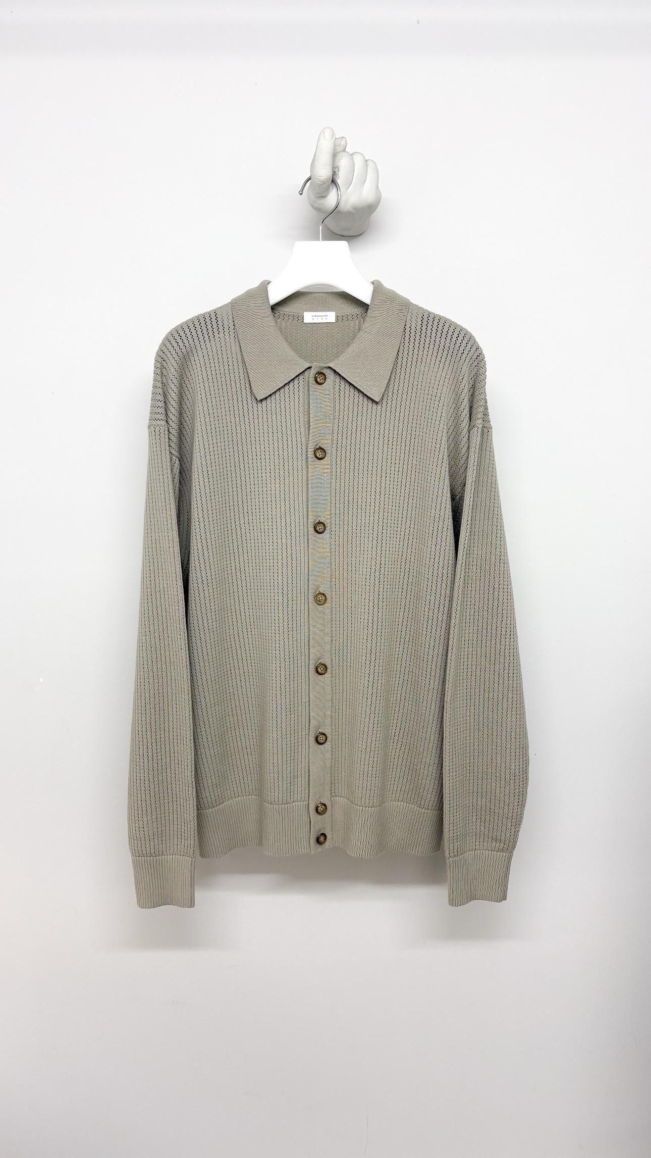 crepuscule Stripe mesh knit shirt サイズ2 crepuscule / Stripe Mesh Knit Shirt BLACK – CASDAY / キャスデイ