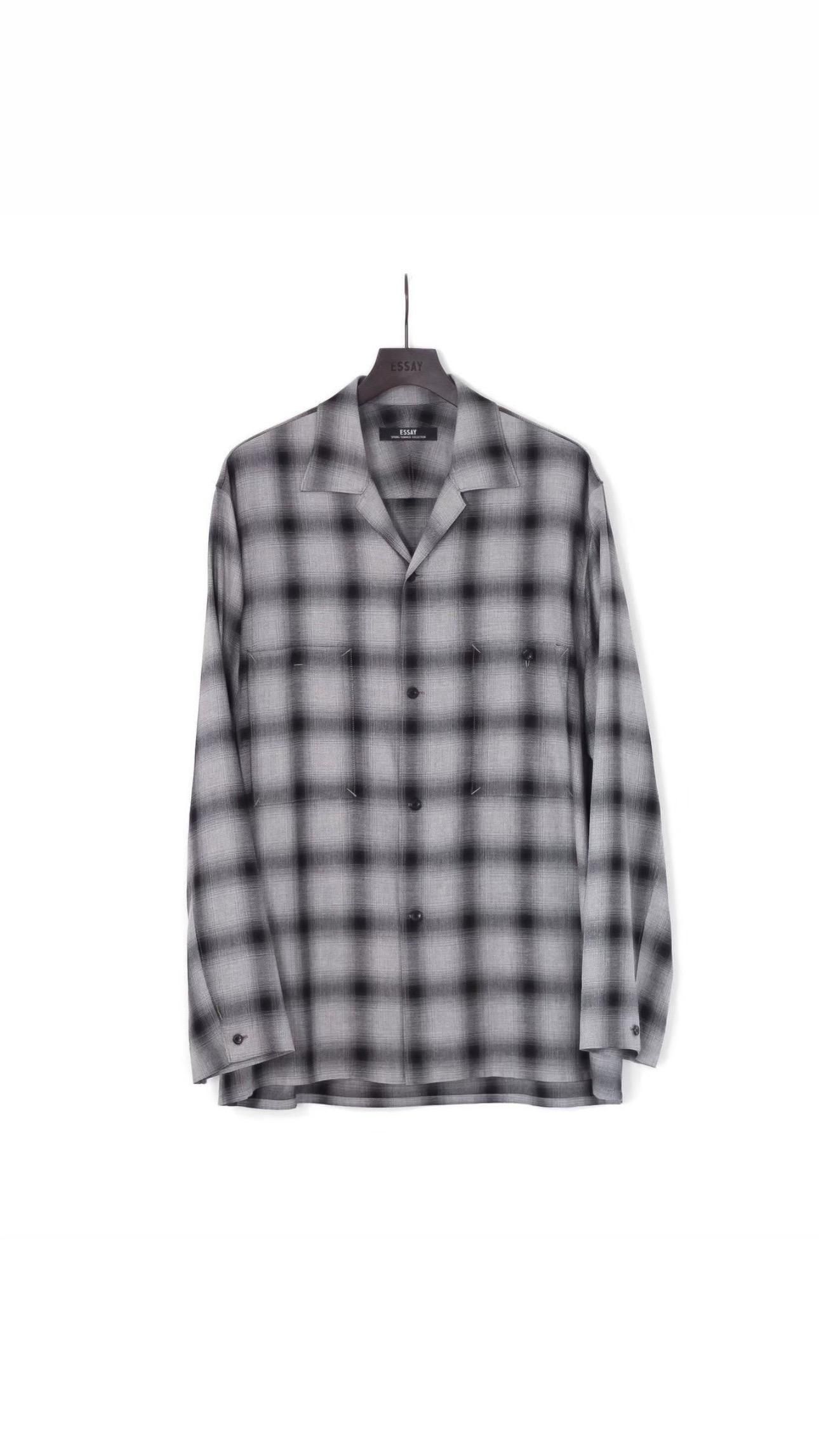 <img class='new_mark_img1' src='https://img.shop-pro.jp/img/new/icons47.gif' style='border:none;display:inline;margin:0px;padding:0px;width:auto;' />SHADOW CHECK OPEN COLLAR SHIRT