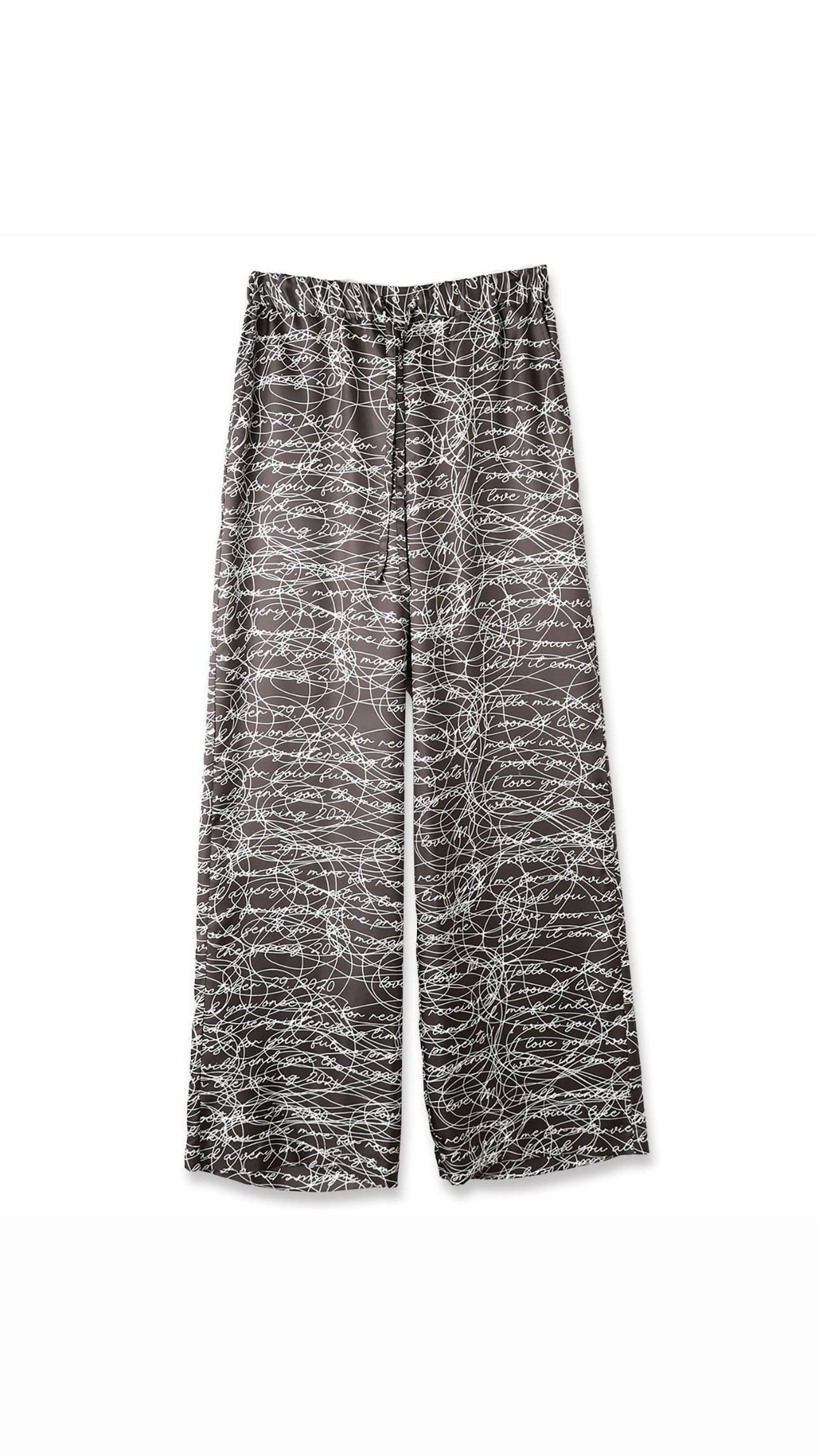 INK LETTER GATHER PANTS