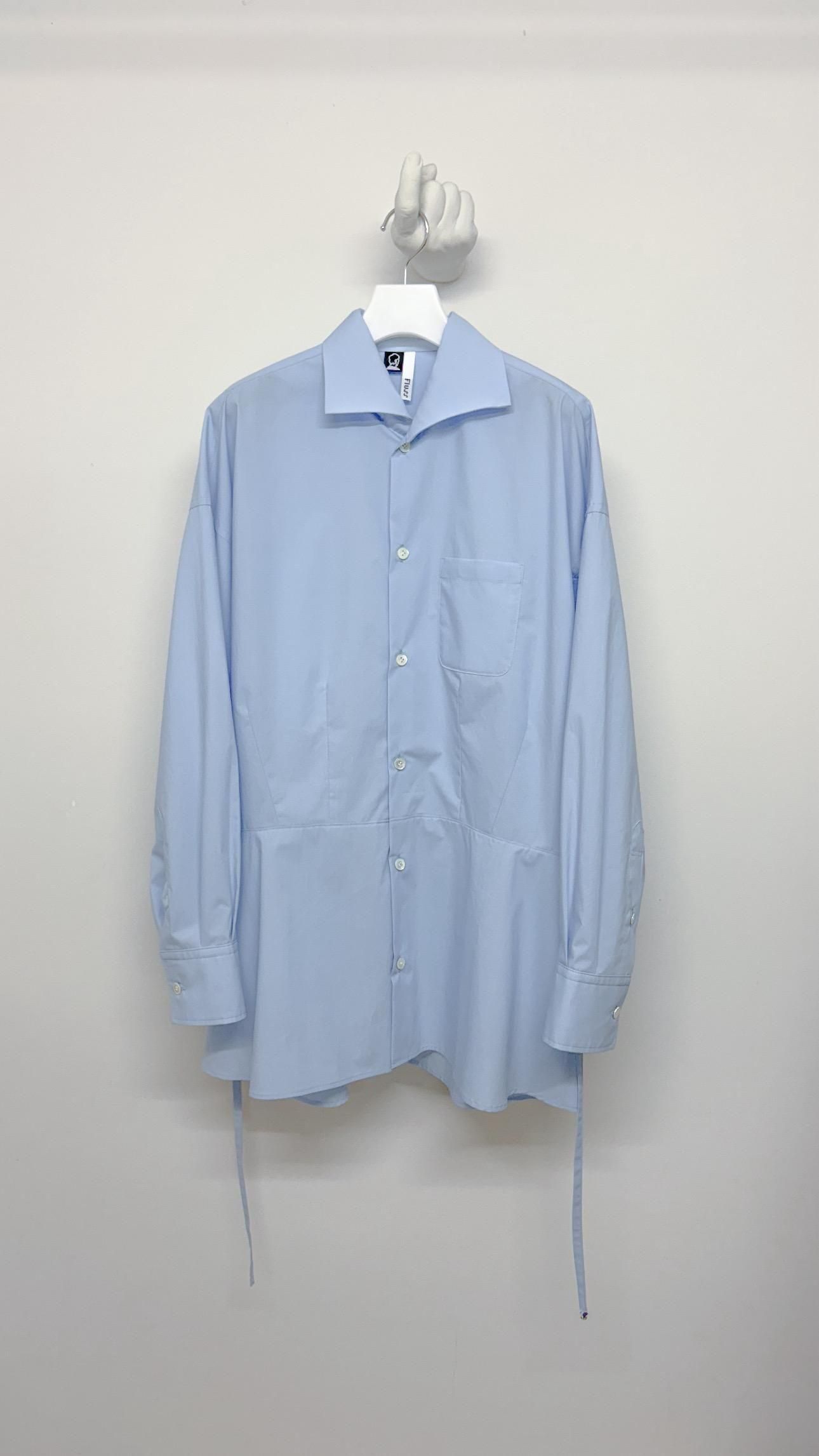 shawl collar shirt with peplum