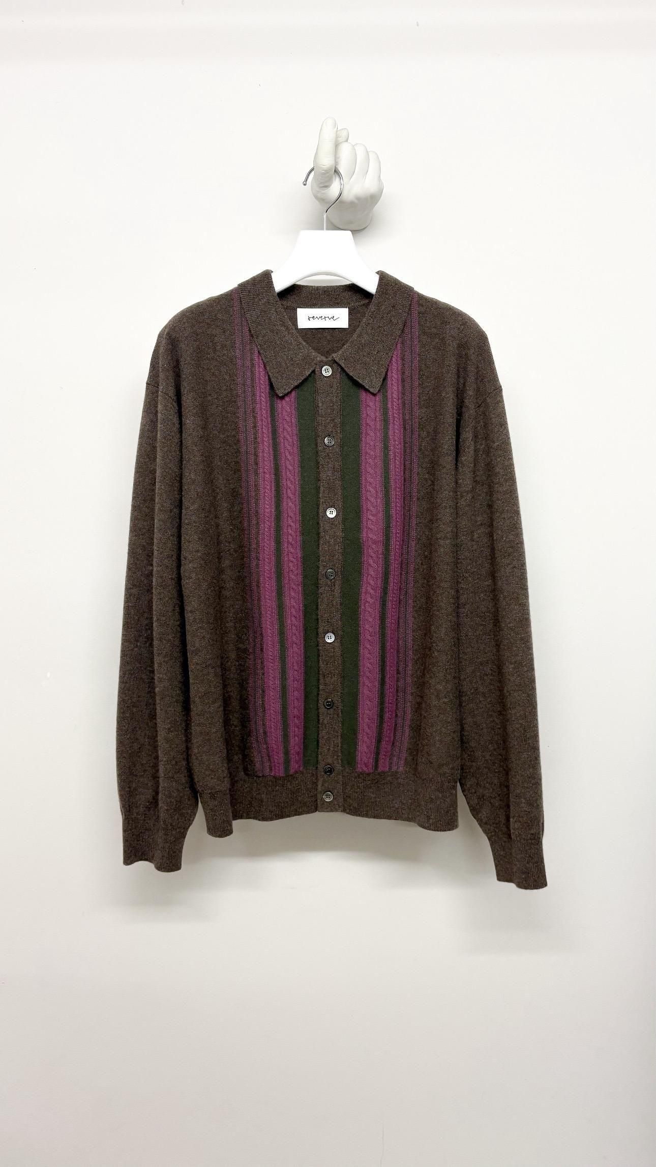 Cable Intarsia Knit Shirt