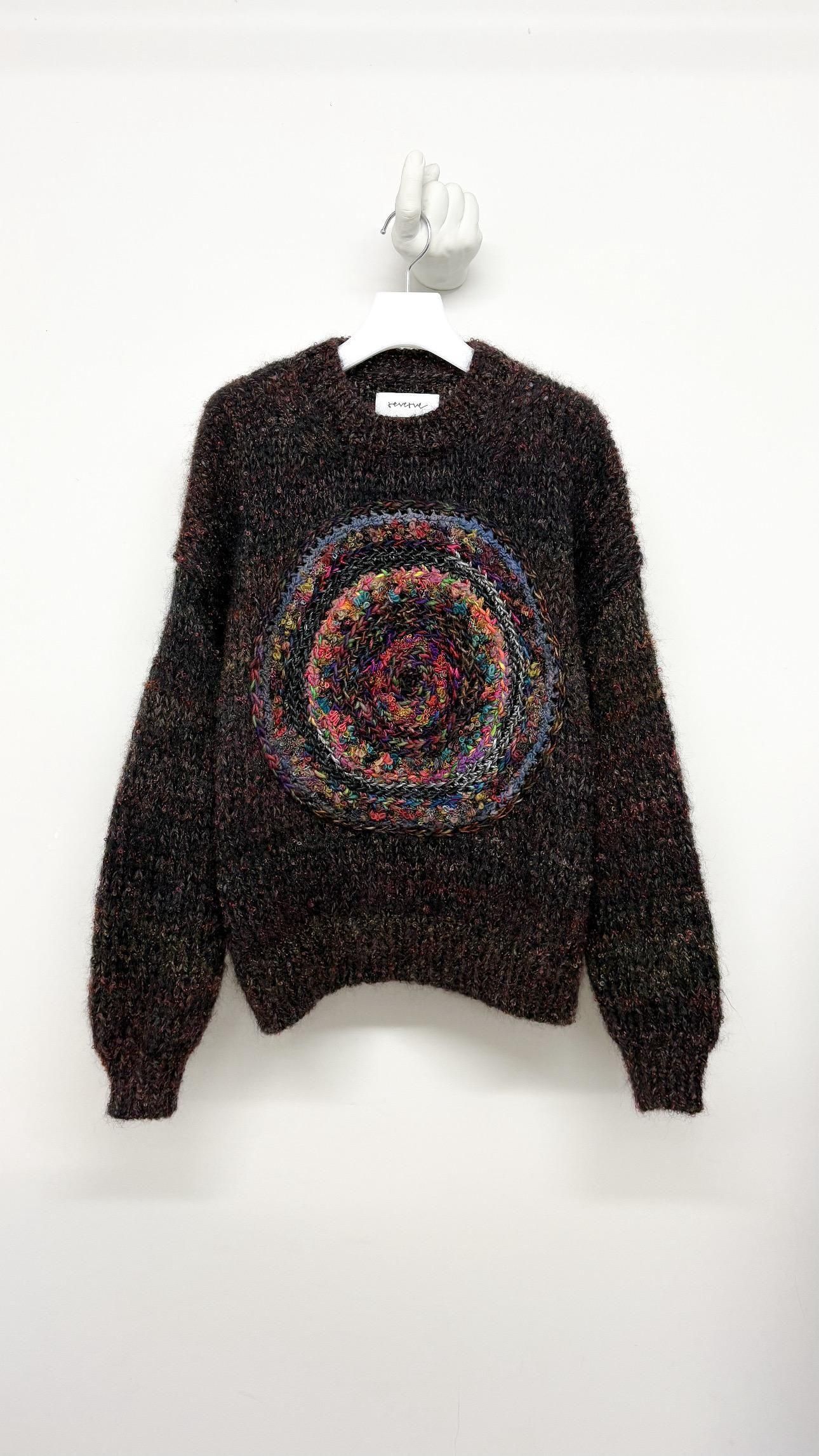 Hand-Knitted Multicolor Loop Sweater