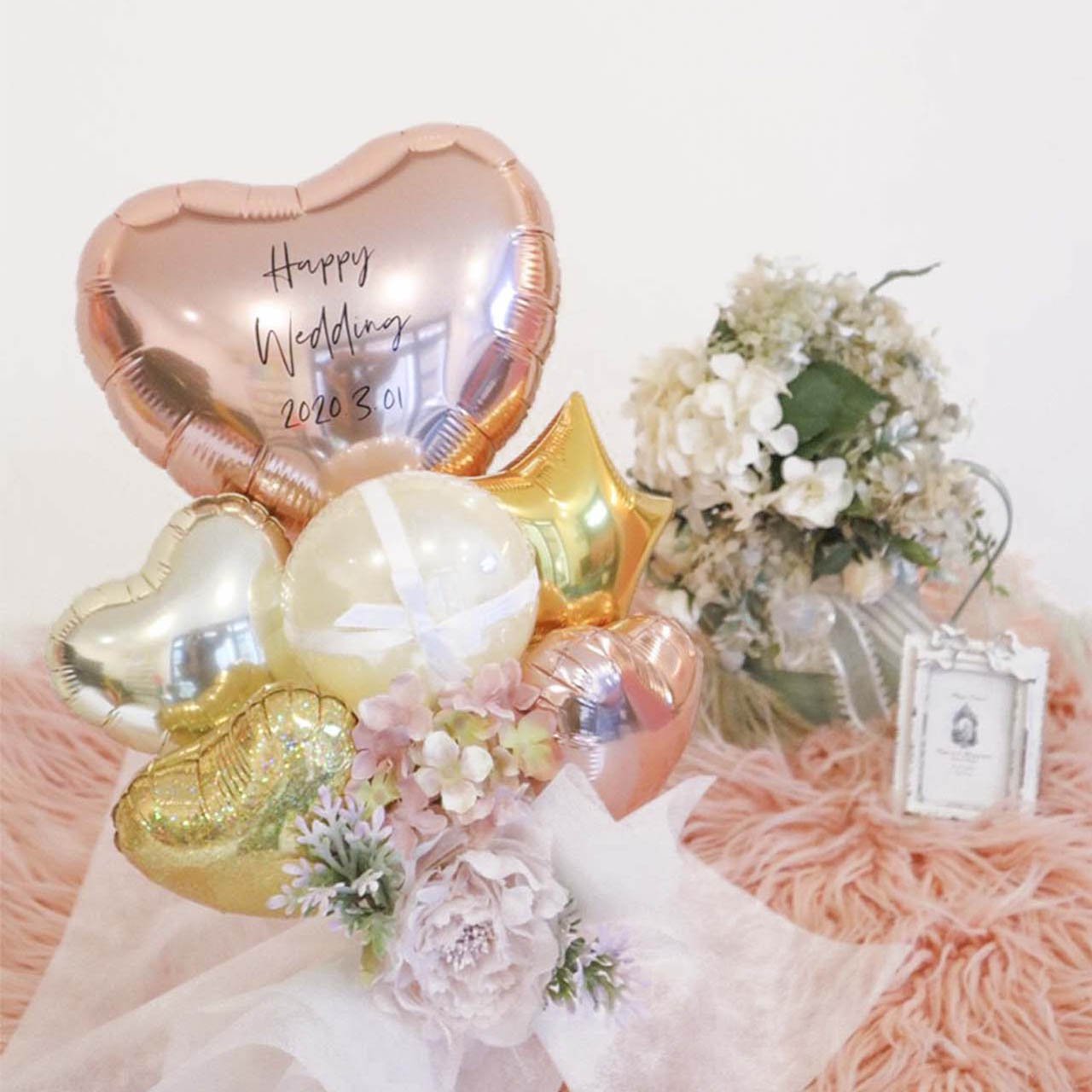 Beverly Hills Rose Gold Balloon Gift - Table top type - ビバリーヒルズローズゴールドバルーンギフト