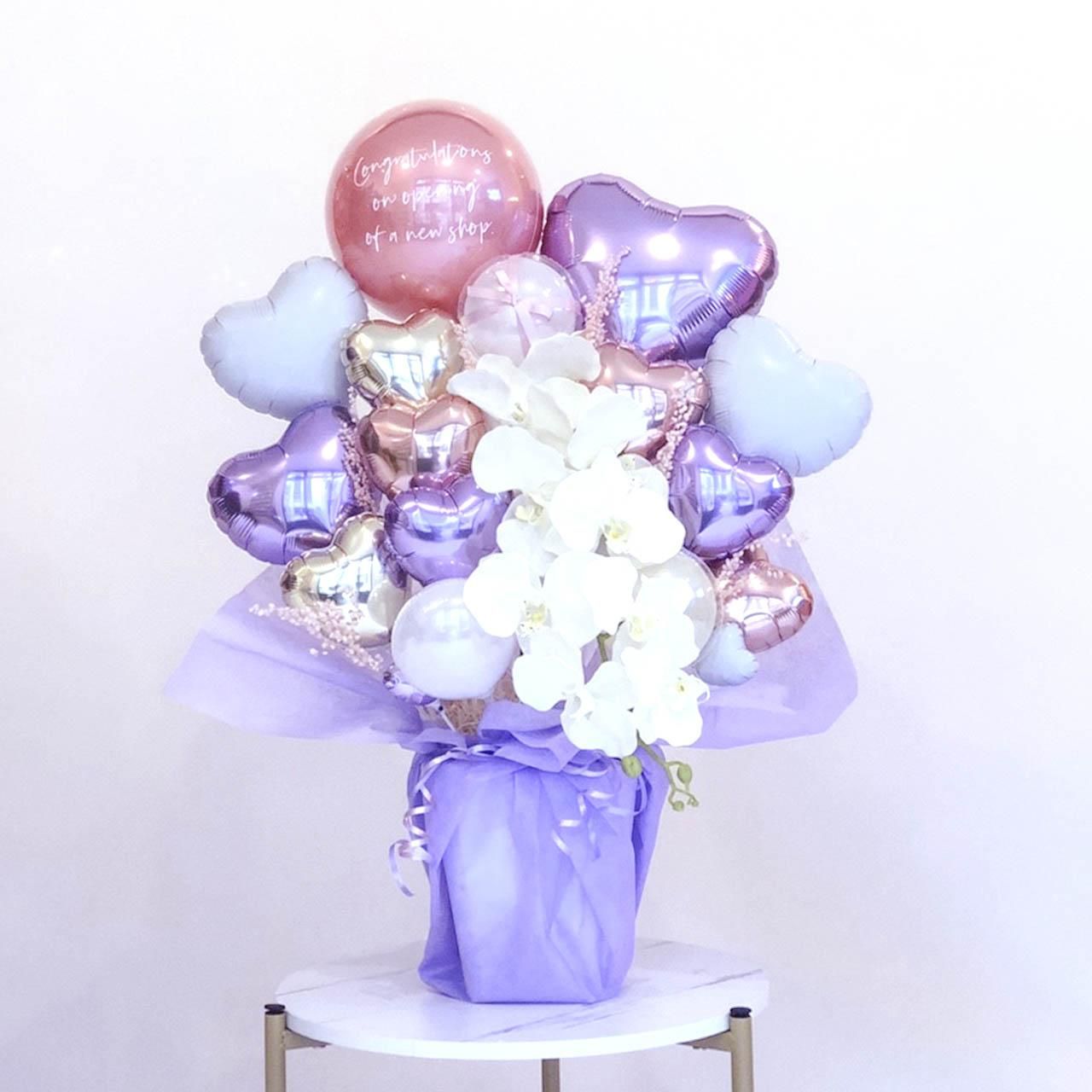 Phalaenopsis Balloon Gift - Table top type - 胡蝶蘭バルーン