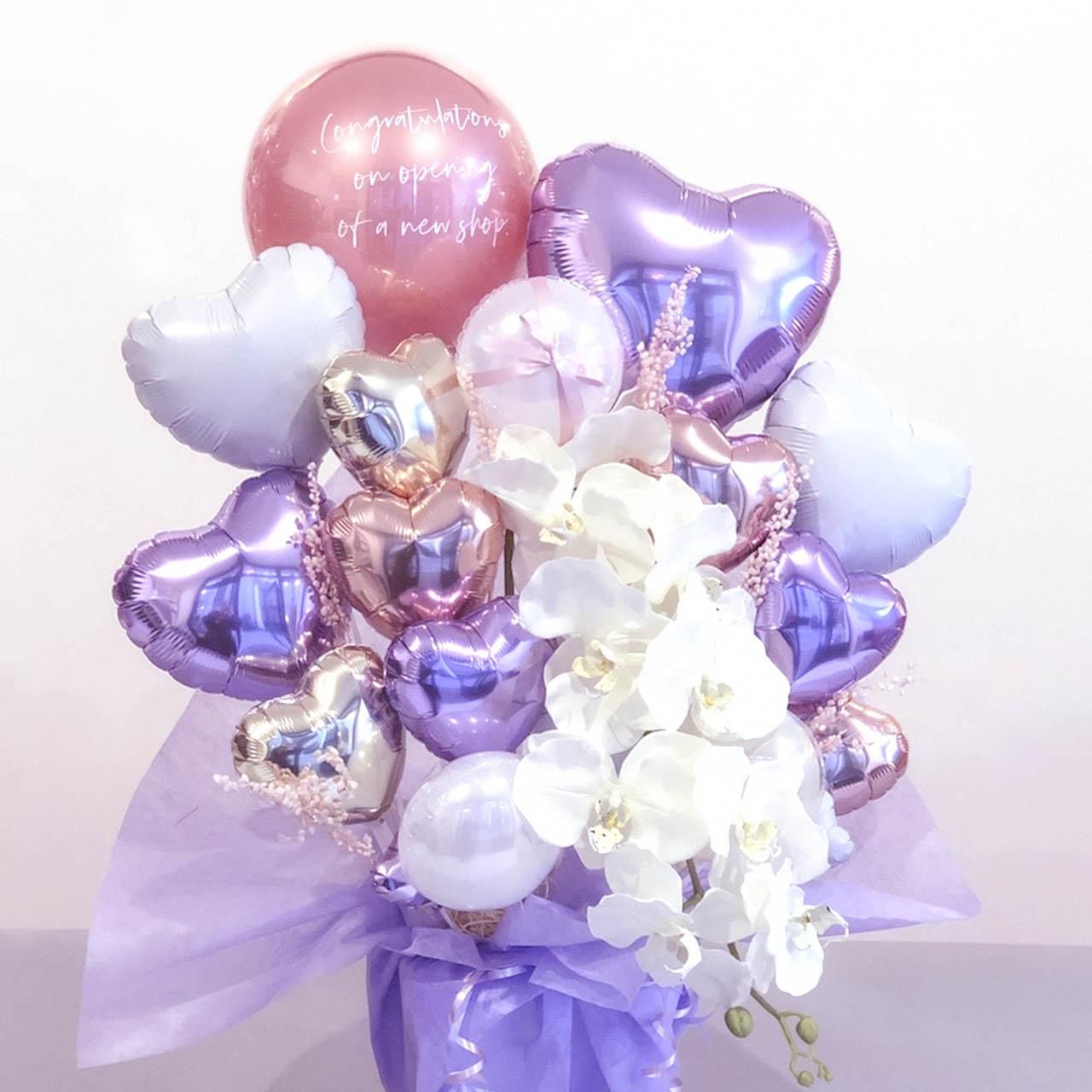 新作人気 - Gift Balloon Phalaenopsis Table 胡蝶蘭バルーン - type top フラワー・リース