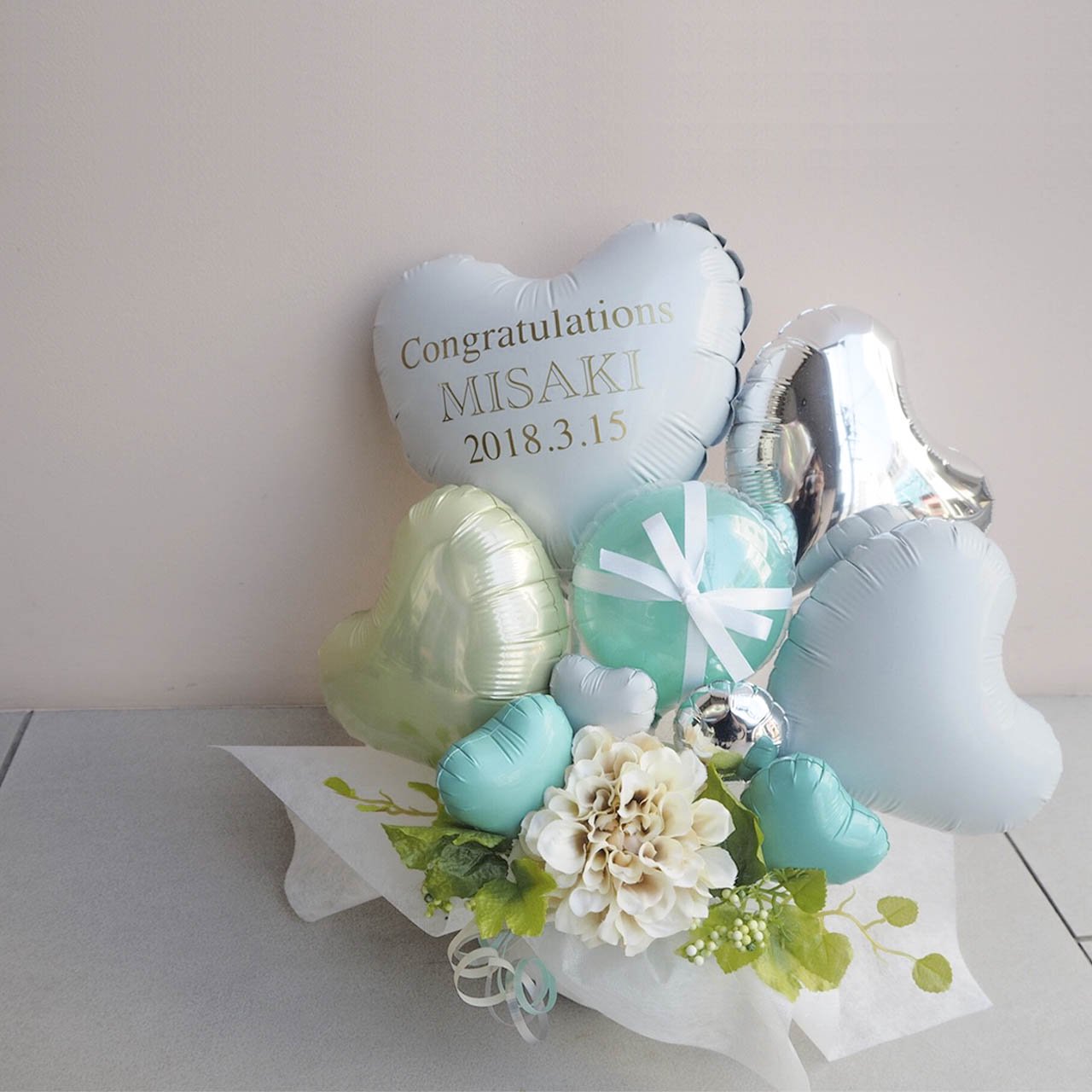 Softy Tiffany Blue Balloon Gift - Table top type - ソフティ