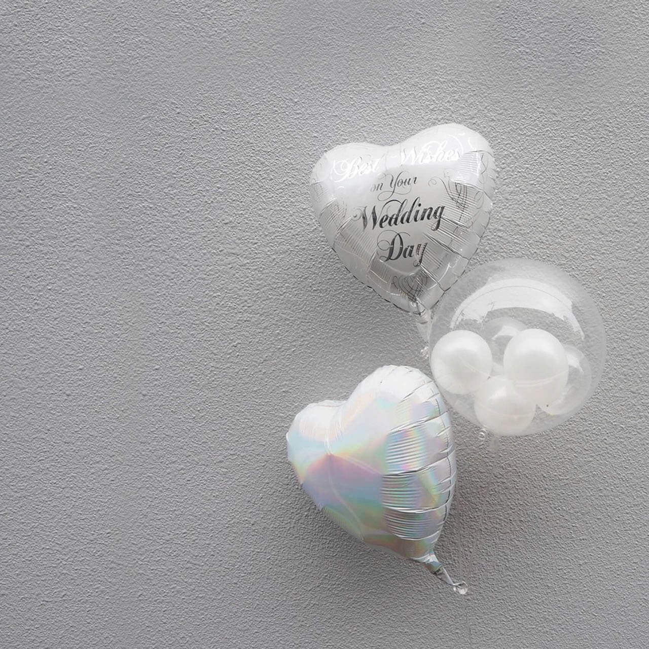Wedding White Float Balloon - Float type - ウェディングホワイトヘリウムバルーンギフト
