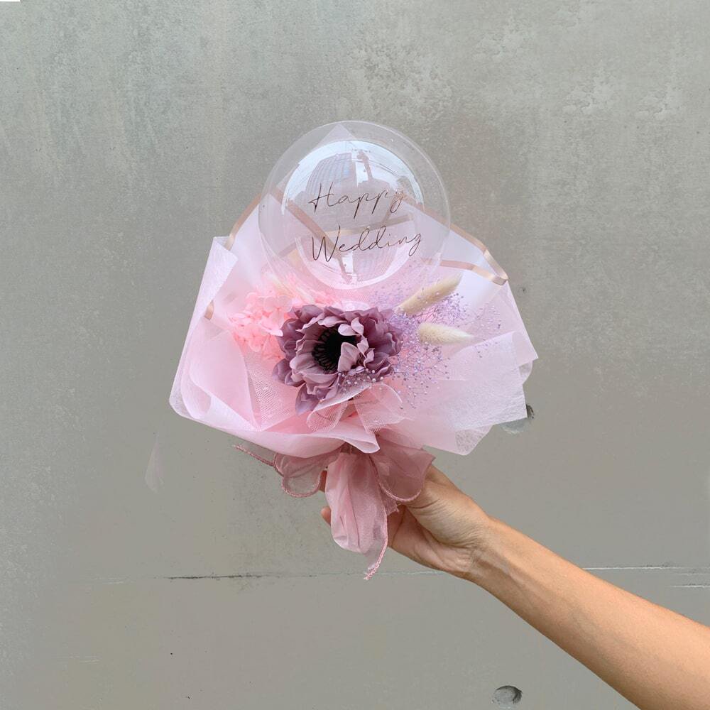 melrose Mini Bouquet - Flower Balloon Bouquet - メルローズフラワーバルーンブーケ - チャビーバルーン  大阪 名古屋 滋賀にあるおしゃれなバルーン電報 バルーン装飾 バルーンギフトのことならチャビーバルーン