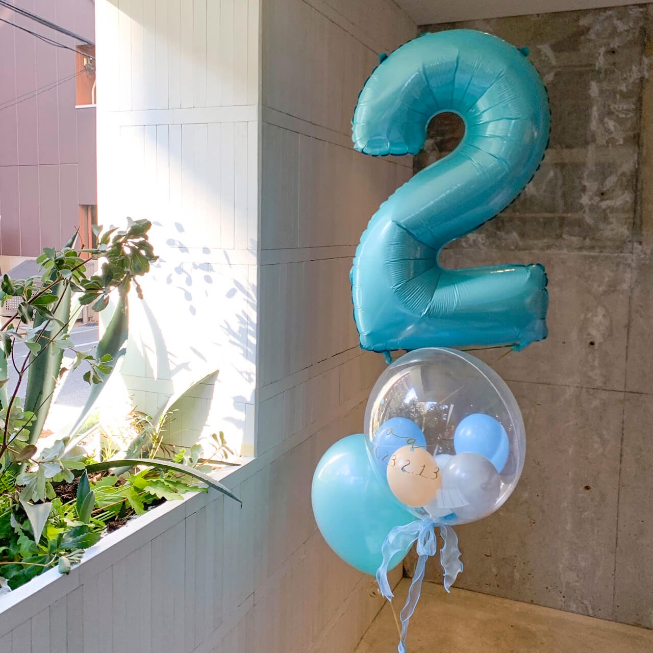 【誕生日/周年祝い】Number Mix Tiffany Float Balloon お好きな数字が選べる - Float type - ナンバーミックスティファニーヘリウムバルーンギフト