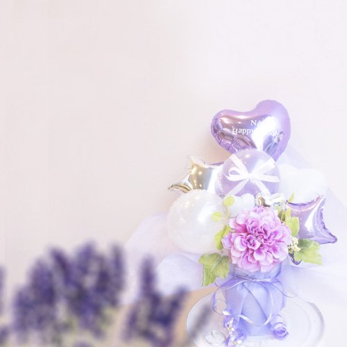 Lavender Dahlia Balloon Gift - Table top type - ラベンダーダリアバルーンギフト