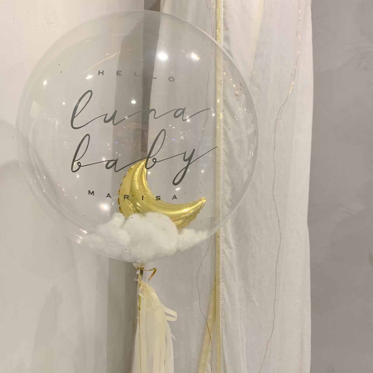 Crescent Moon Float Balloon - Float type - クレセントムーンヘリウムバルーンギフト - チャビーバルーン  大阪 名古屋 滋賀にあるおしゃれなバルーン電報 バルーン装飾 バルーンギフトのことならチャビーバルーン