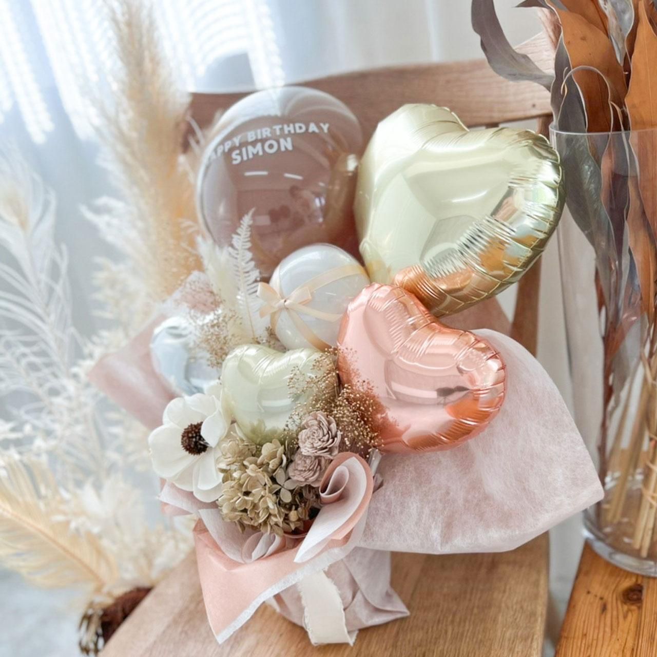 Brown Autumn Balloon Gift - Table top type - ブラウン オウタム