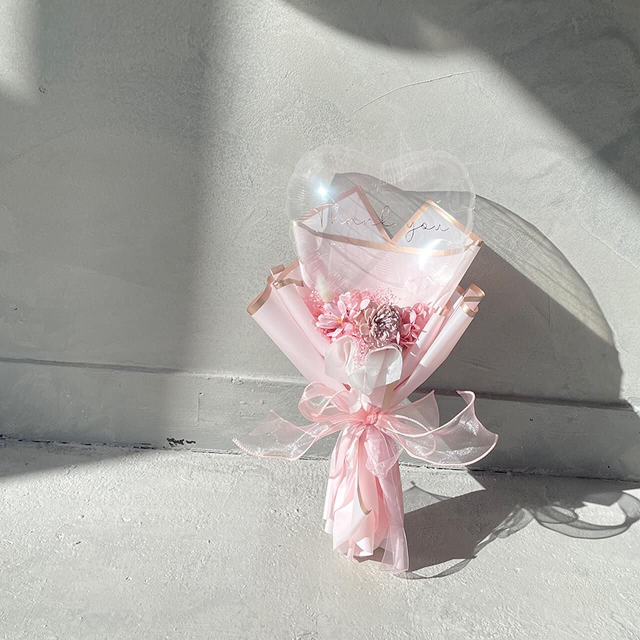 Charis Bouquet Pink- フラワーバルーンブーケ - 各種お祝いや