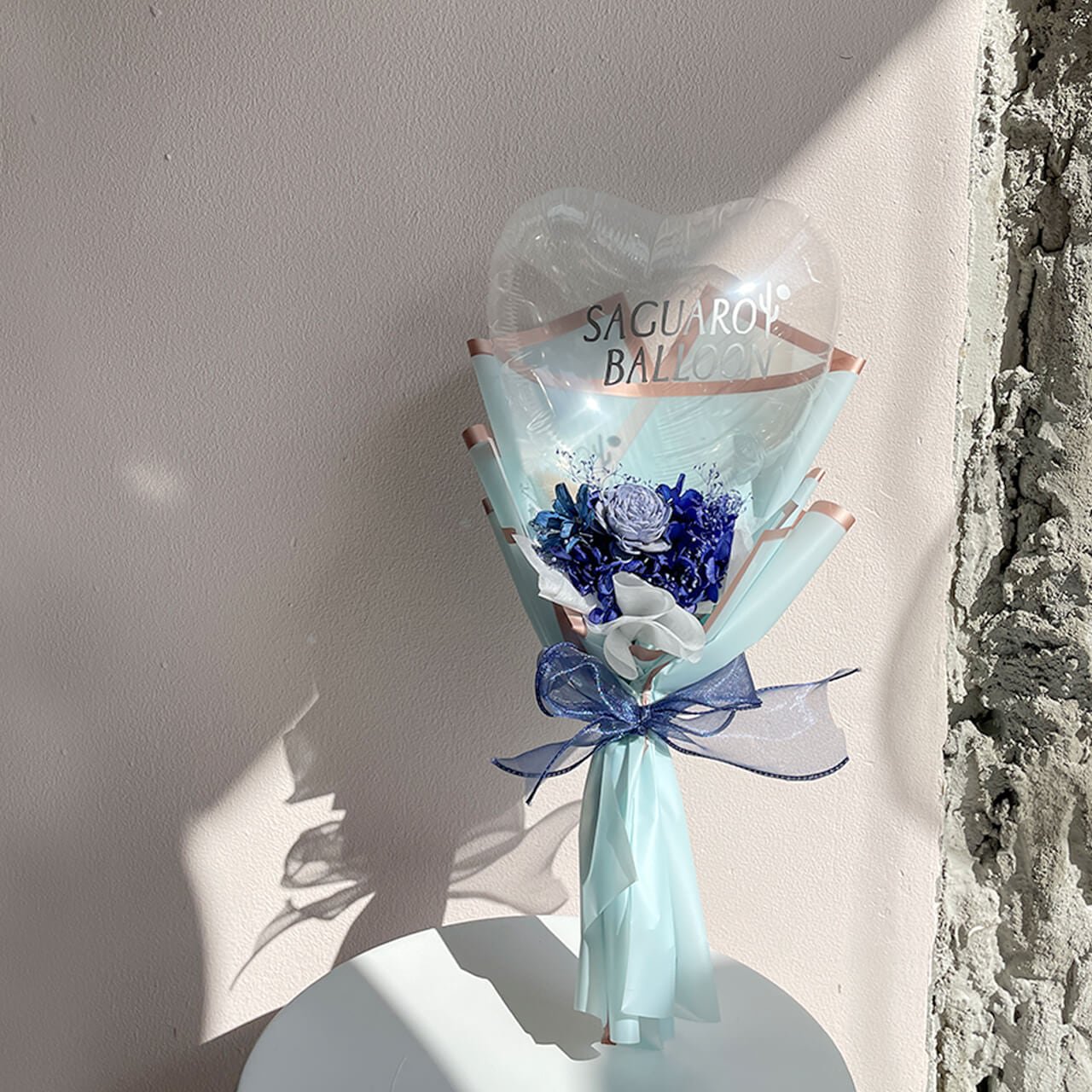Charis Bouquet Blue- フラワーバルーンブーケ - 各種お祝いや卒業や入学のお祝いにギフトバルーン