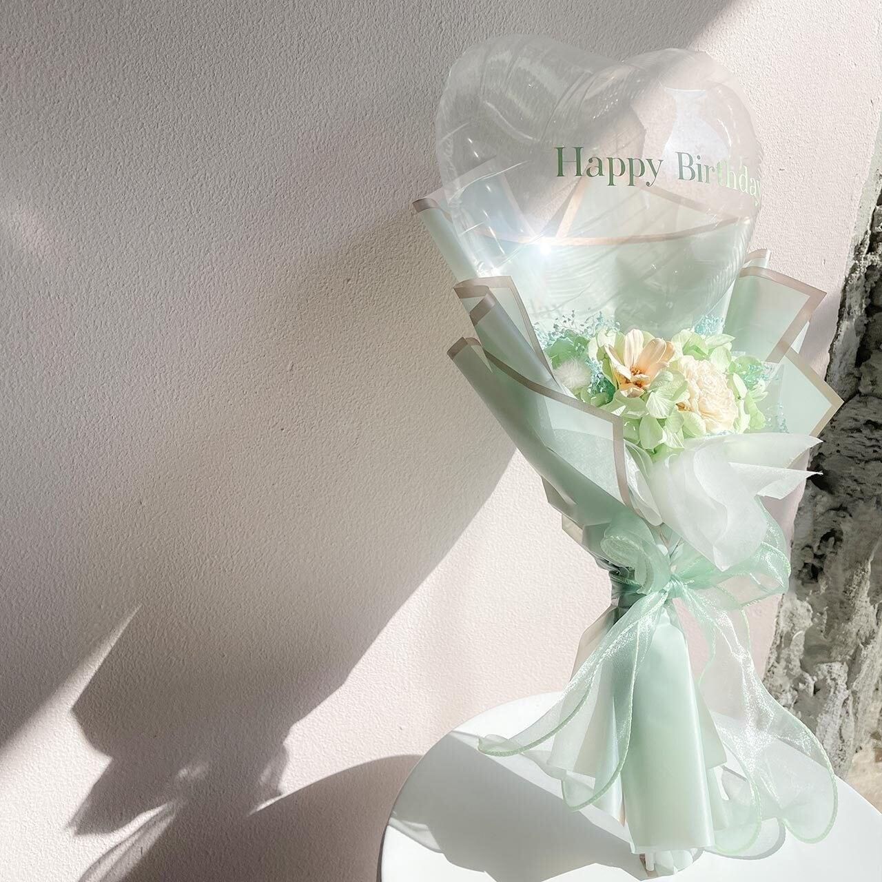 Charis Bouquet White Tiffany Blue - フラワーバルーンブーケ