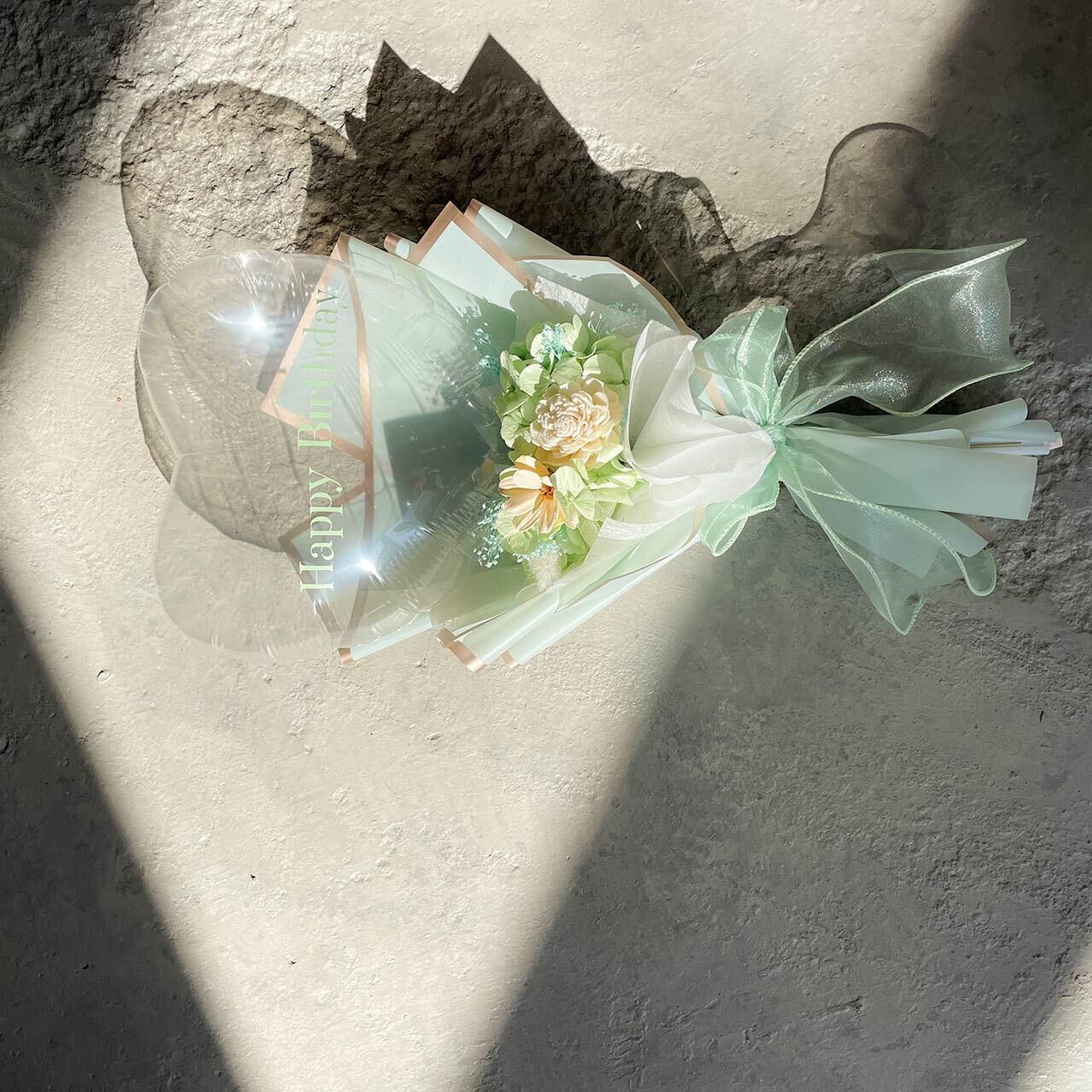 Charis Bouquet White Tiffany Blue - フラワーバルーンブーケ