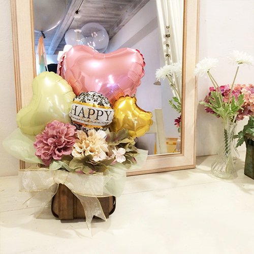 Dahlia Pink Balloon Gift Table Top Type ダリアピンクバルーンギフト Chubby Balloon 海外テイストのおしゃれなバルーン電報やバルーンギフトのことならチャビーバルーン 大阪北堀江のバルーンショップ