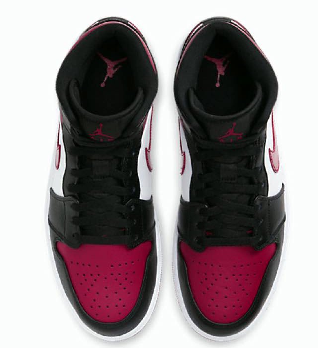 Air jordan 1 shop mid black/noble red-white