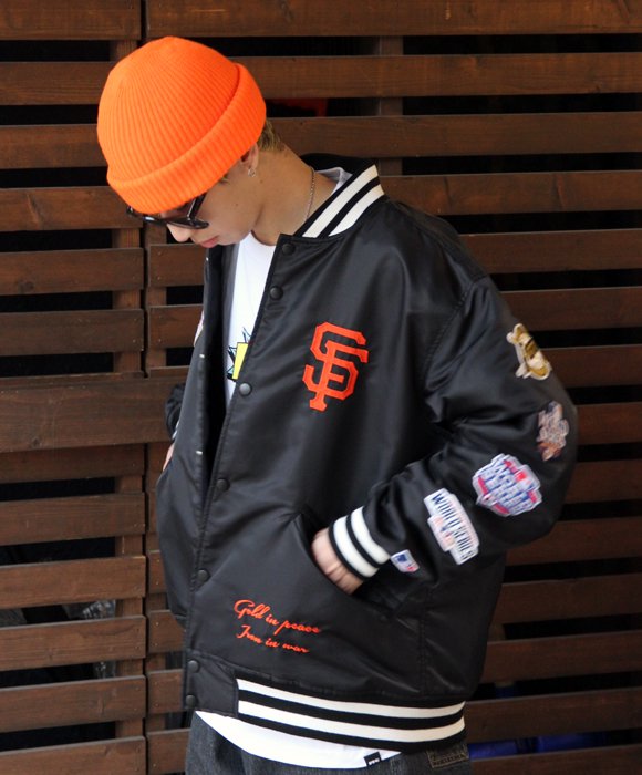 FTC x SAN FRANCISCO GIANTS | NYLON VARSITY JACKET(black)の通販