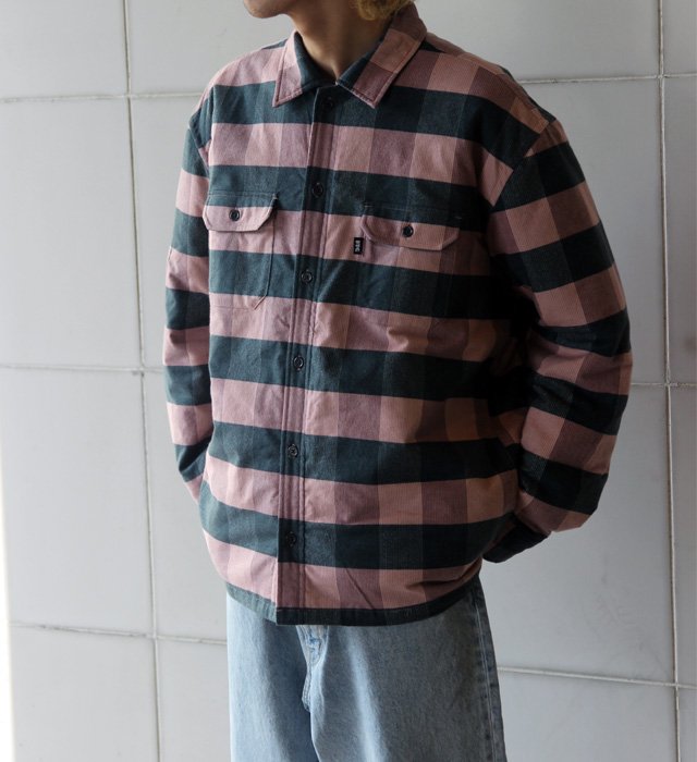 FTC (エフティーシー) QUILTED LINED PLAID NEL SHIRT (Pink) の通販