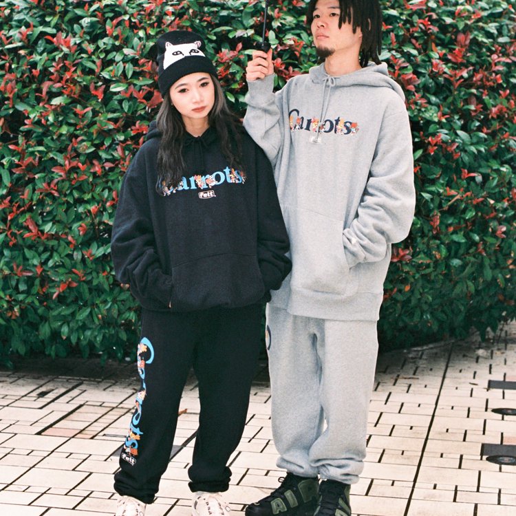 CARROTS by Anwar Carrots（キャロッツ）× Felt Workmark Hoodie (Grey) | スペシャルコラボ商品 -  birnest