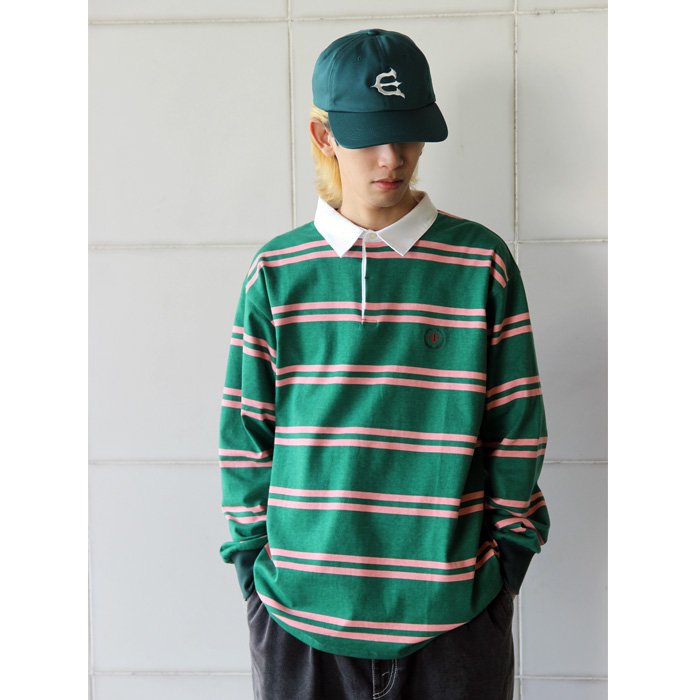 FTC (エフティーシー）PRINTED STRIPE RUGBY SHIRT (Green) の通販