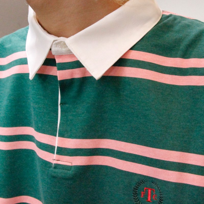 FTC (エフティーシー）PRINTED STRIPE RUGBY SHIRT (Green) の通販