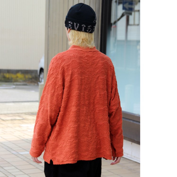 Evisen Skateboards ゑ BLOSSOM EMBOSS JACQUARD SHIRT (Orange) の