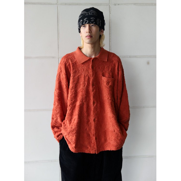 Evisen Skateboards ゑ BLOSSOM EMBOSS JACQUARD SHIRT (Orange) の 