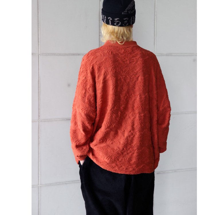 Evisen Skateboards ゑ BLOSSOM EMBOSS JACQUARD SHIRT (Orange) の