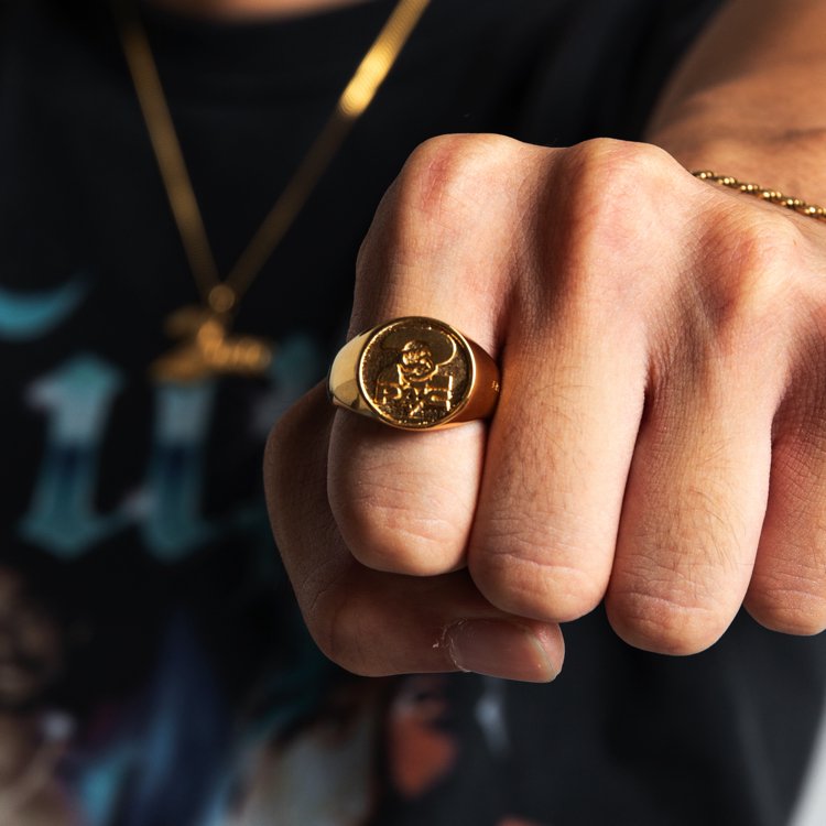 APPLEBUM（アップルバム) 【2PAC】Logo Ring | 18Kゴールドリング - birnest