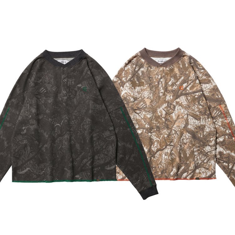 Evisen Skateboards ʥӥSUSHI CAMO HENLEY NECK THERMAL