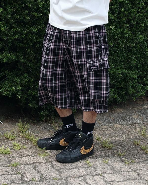 YARDSALEʥ䡼ɥ/ Shoreline Plaid Shorts (Black/Pink)