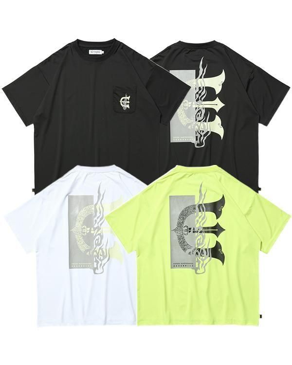 Evisen Skateboards ʥӥFIRE RECTANGLE LOGO POCKET TECH TEE