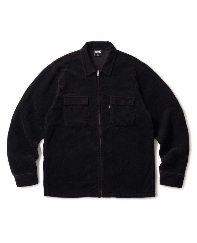 【美品】FTC コーデュロイジップジャケット ワンポイントロゴ 黒 XL FTC / CORDUROY ZIP UP SHIRT - birnest